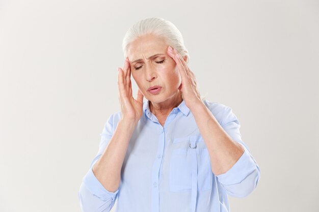 Elderly lady with headache