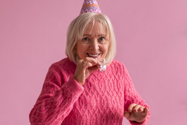 Elderly person celebrating their birthday