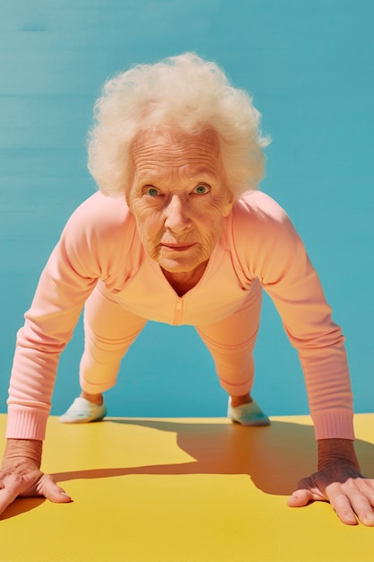 Elderly person doing sport