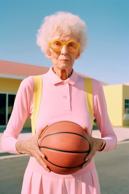 Elderly person doing sport