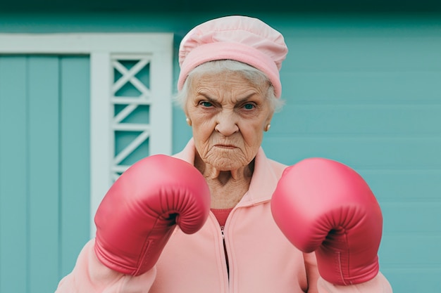 Elderly person doing sport