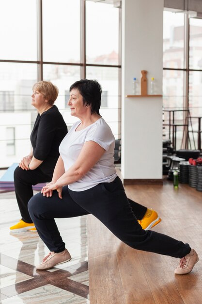 Elderly women stretching