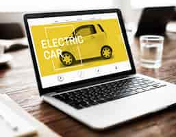 Foto gratuita la tecnologia dell'ecologia dell'auto elettrica risparmia il concetto di energia