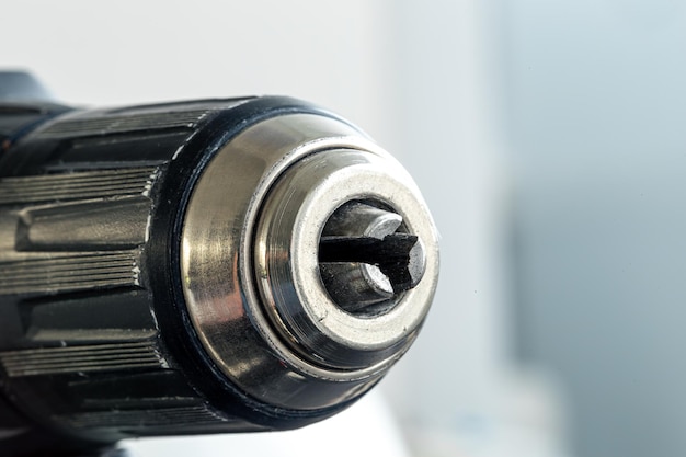 Free photo electric drill closeup in a repair shop