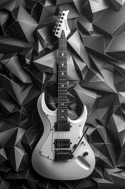 Free photo electric guitar in beautiful setting still life