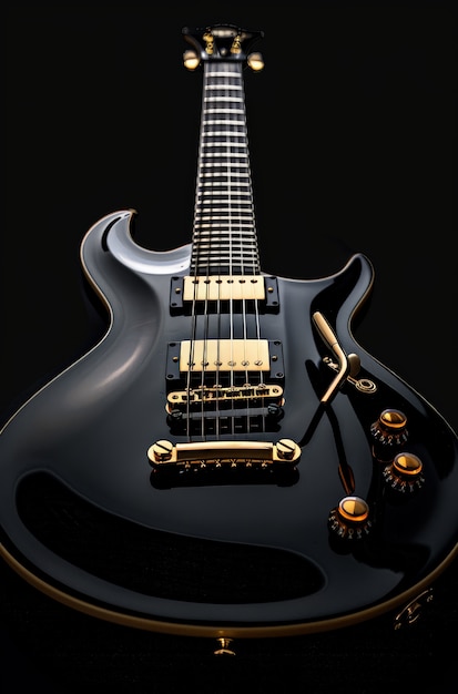 Бесплатное фото Электрическая гитара натюрморт