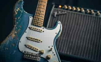 Free photo electric guitar still life