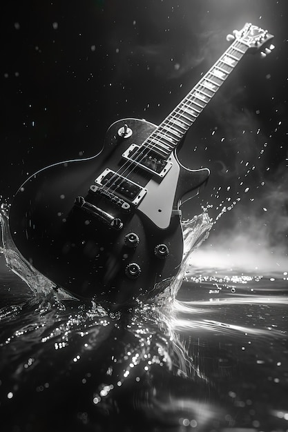 Foto gratuita chitarra elettrica in studio natura morta
