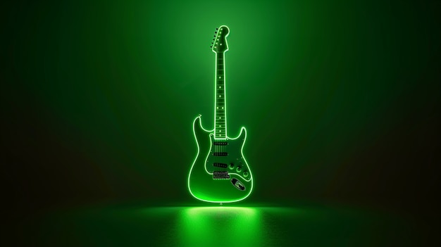 ネオンライト付きの電気ギター