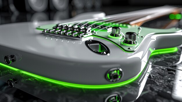 Электрическая гитара с неоновым светом