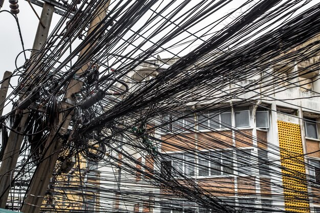 Electric poles in Thailand