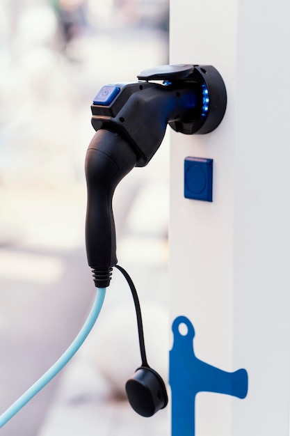 Free photo electric vehicle charging station with pump