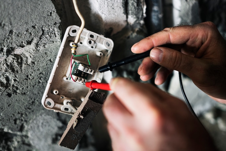 Free Photo electrician working