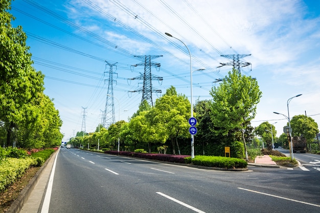 Electricity pylon isolated