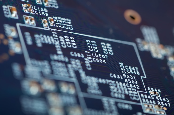 Free Photo electronic circuit board. shallow dof