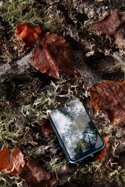 Electronic device surrounded by nature