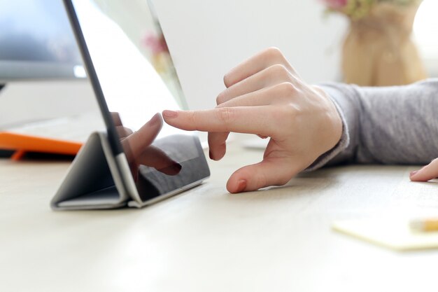 Electronic device on the table