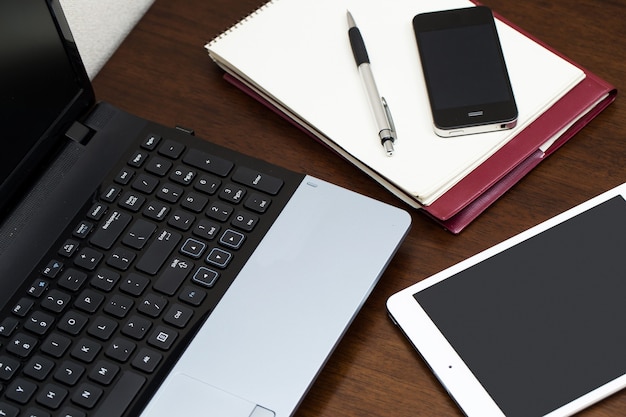 Electronic devices on the table