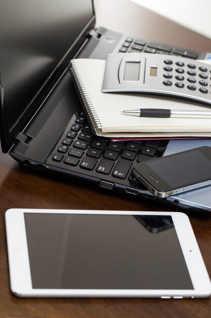 Electronic devices on the table