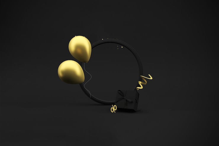Free Photo elegant black and gold birthday celebration