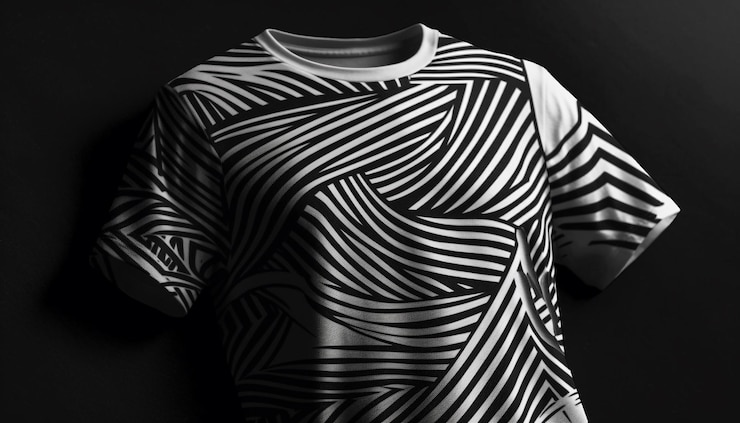Free Photo elegant black and white striped garment design generated by ai