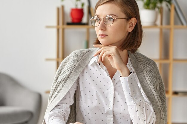 Elegant businesswoman dressed formally