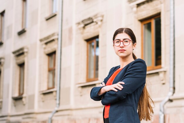 Elegant businesswoman outdoors