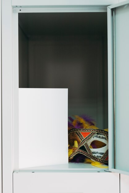 Elegant carnival mask in locker