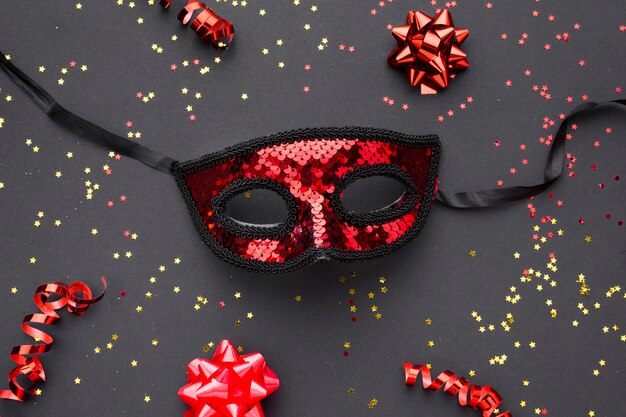 Elegant carnival mask with glitter