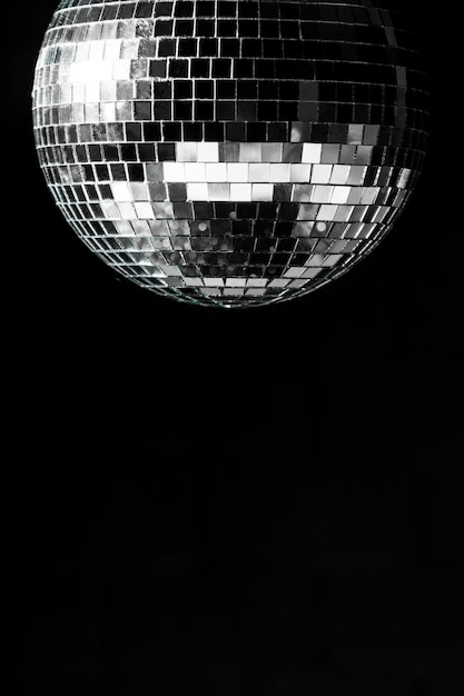 Elegant disco ball with copy space