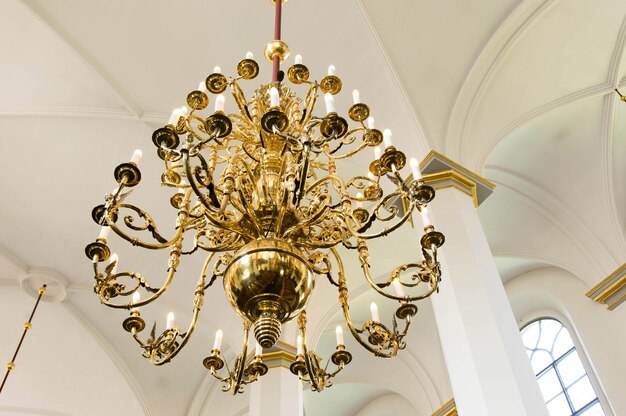 Elegant golden chandelier lamps