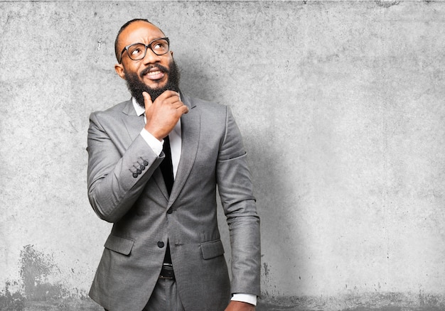 Elegant man touching his beard