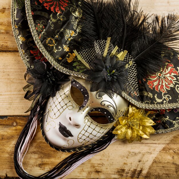 Elegant mask of venetian carnival