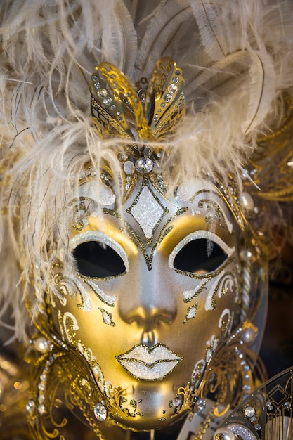 Free photo elegant mask of venetian carnival