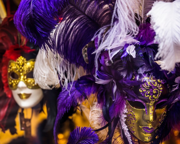 Free photo elegant mask of venetian carnival