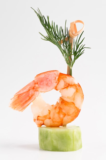 Elegant meal with shrimp