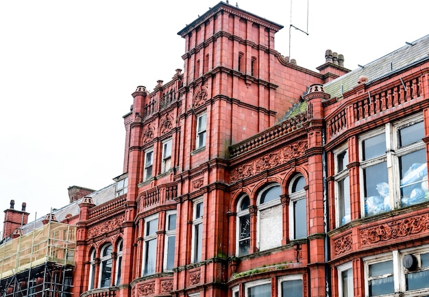 Elegant red old brick building in an old town