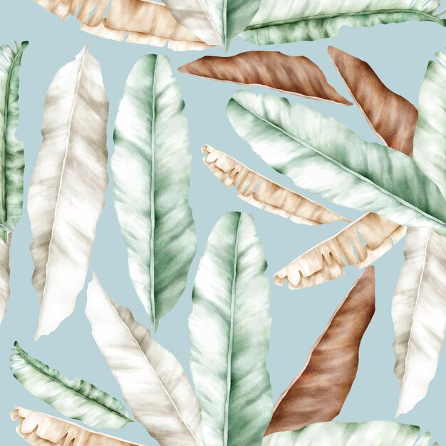 elegant seamless pattern tropical leaves design