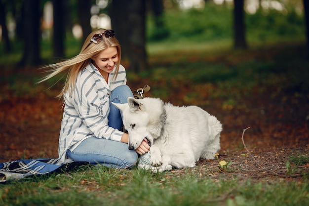 Elegant and stylish girl in a forest