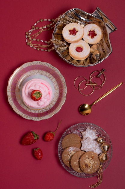 Free photo elegant tea party assortment