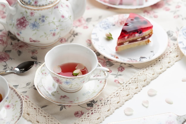 Elegant tea party composition