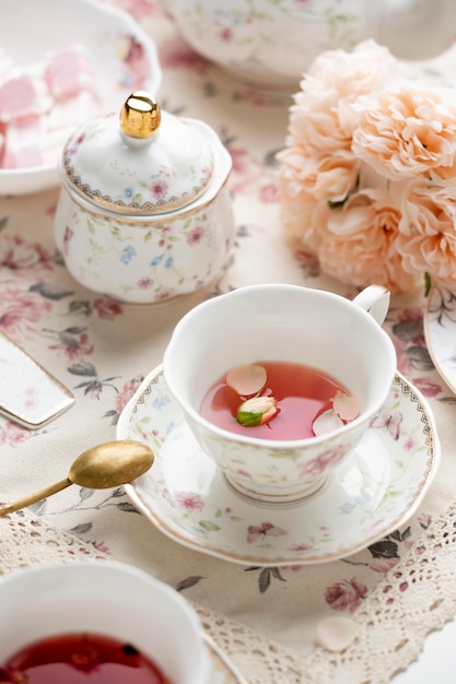 Elegant tea party composition