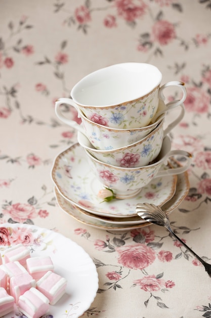 Free photo elegant tea party composition