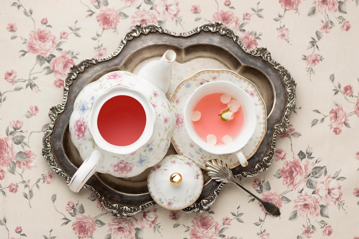 Free Photo elegant tea party composition
