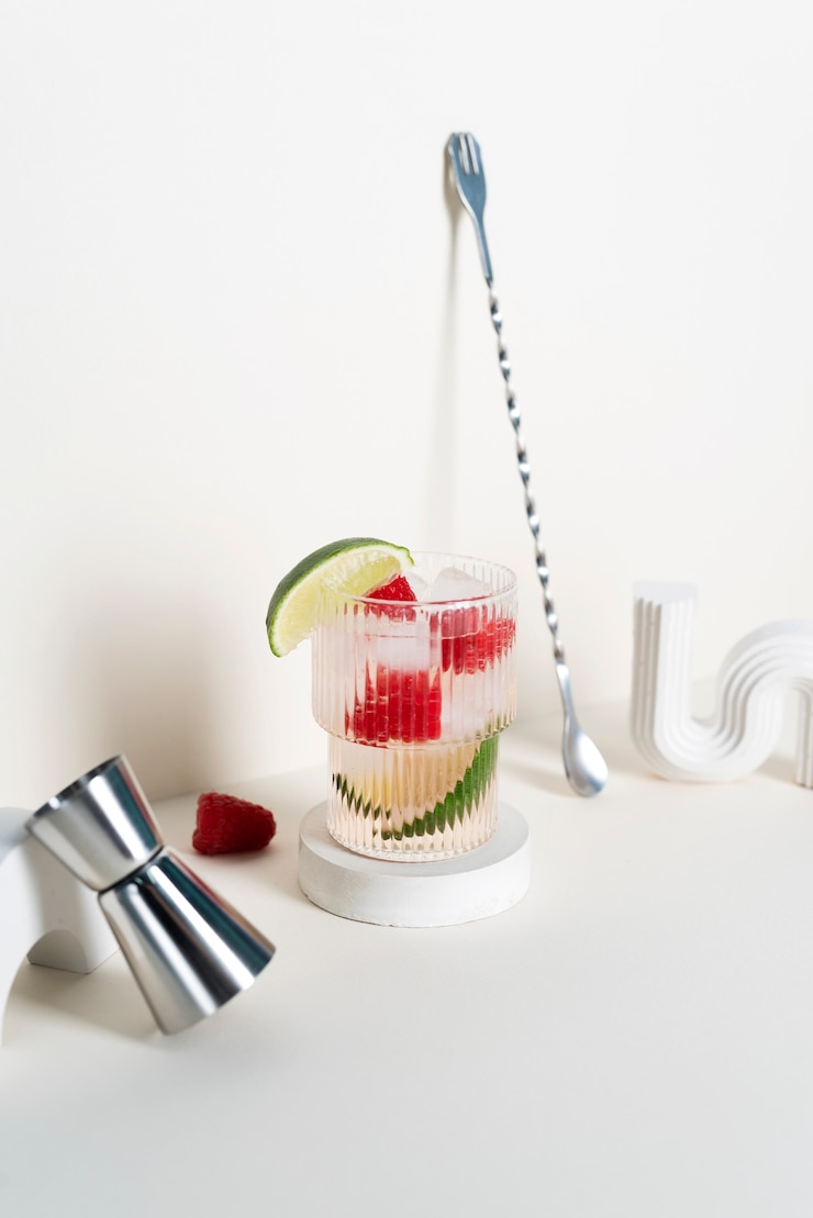 Free Photo elegant vegan alcohol arrangement