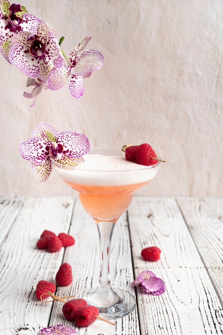 Free Photo elegant vegan alcohol arrangement