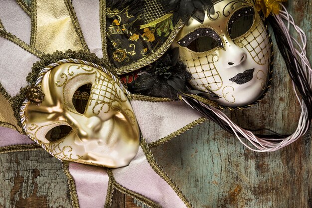 Elegant venetian carnival composition