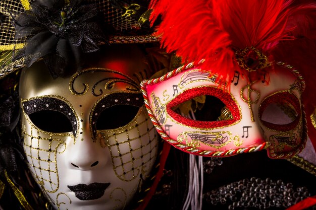 Elegant venetian carnival composition