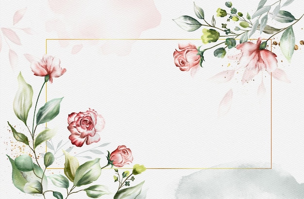 Free photo elegant watercolor floral background