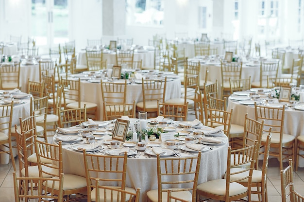 Free photo elegant wedding tables